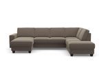 Wohnlandschaft OTTO HOME "County U-Form", beige (dunkelbeige), B:309cm H:81cm T:213cm, Luxus-Microfaser (100% Polyester);Struktur fein (100% Polyester);Luxus-Microfaser weich (9ß% Polyester, 10% Polyamid), Sofas, Wohnlandschaft, wahlweise Ottomane links oder rechts, mit Federkern-Polsterung