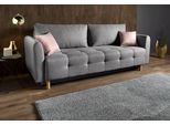 Schlafsofa HOME AFFAIRE "Nordic, B: 219 cm, Liegel. 137x195 cm", grau (hellgrau), B:219cm H:93cm T:88cm, Struktur (100% Polyester);Zierkissen: 100% Polyester;Korpus: 100% Polyester;Flachgewebe (100% Polyester), Sofas, Schlafsofa, Schlaffunktion, Bettkasten & 2 Zierkissen, Federkern