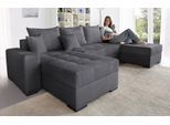 Wohnlandschaft COLLECTION AB "Josy XL U-Form, B: 313 cm in Cord, Cord-Mix", grau (anthrazit, anthrazit), B:313cm H:84cm T:161cm, 100% Polyester, Sofas, Wohnlandschaft, Schlaffunktion, Bettkasten & 2 Zierkissen, Federkern
