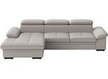 Ecksofa SIT & MORE "Viola, Leder, L-Form, B: 260 cm, mit Armteil- und Kopfteilvertsellung", beige (light grau), B:260cm H:73cm T:174cm, Sofas, Ecksofa, optional mit Schlaffunktion