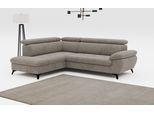 Ecksofa COTTA "Hudson L-Form, B: 256 cm", grau (elephant), B:256cm H:100cm T:207cm, Sofas, Ecksofa, mit Kopfteilverstellung, optional Schlaffunktion & Bettkasten