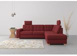 Ecksofa SIT & MORE "Quincy L-Form", rot (bordeaux), B:249cm H:82cm T:213cm, Sofas, Ecksofa, wahlweise mit Schlaffunktion und Bettkasten
