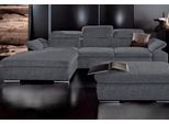 Ecksofa SIT & MORE "Alcudia L-Form", grau (dunkelgrau), B:286cm H:73cm T:174cm, Struktur;Luxus-Kunstleder;Primabelle-Microfaser, Sofas, Ecksofa, wahlweise mit Schlaffunktion