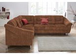 Ecksofa SIT & MORE "Salsa L-Form", braun (cognac), B:264cm H:86cm T:244cm, Bedruckte Microfaser (100% Polyester);Luxus-Microfaser ALTARA NUBUCK (100% Polyester);Struktur (100% Polypropylen), Sofas, Ecksofa, mit Federkern, wahlweise mit Schlaffunktion