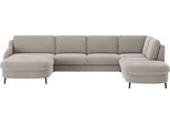 Wohnlandschaft SIT & MORE "Soul U-Form", grau (anthrazit), B:356cm H:90cm T:239cm, 100% Polyester, Sofas, Wohnlandschaft, wahlweise mit Schlaffunktion und Bettkasten oder Schubkasten