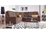 Ecksofa SIT & MORE "Boccaccio L-Form", braun (schlamm), B:265cm H:104cm T:215cm, Kunstleder SOFTLUX;Luxus-Microfaser (90% Polyester, 10% Polyamid);Flachgewebe (100% Polyester), Sofas, Ecksofa, mit Federkern und Kopfteilverstellung, wahlweise mit Schlaffunktion