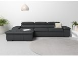 Ecksofa OTTO HOME "Alberto L-Form", schwarz, B:286cm H:73cm T:174cm, Luxus-Microfaser Lederoptik (100% Polyester);Luxus-Microfaser ALTARA NUBUCK (100% Polyester);Luxus-Microfaser weich (90% Polyester, 10% Polyamid);Microfaser Antiklederoptik, Sofas, Ecksofa, mit Kopfteilverstellung, wahlweise mit Schlaffunktion