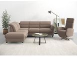 Ecksofa SIT & MORE "Grenoble L-Form mit Federkern", grau (taupe), B:247cm H:85cm T:222cm, Sofas, Ecksofa, wahlweise mit Schlaffunktion, Bettkasten, Arm- und Kopfteilverstellung