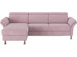 Ecksofa OTTO HOME "Calypso L-Form", rosa (altrosa), B:260cm H:85cm T:172cm, 100% Polyester, Sofas, Ecksofa, mit motorischen Funktionen im Sofa und Recamiere