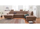 Wohnlandschaft SIT & MORE "Cardoso U-Form", braun, B:324cm H:90cm T:90cm, Luxus-Microfaser 1 (100% Polyester);Luxus-Microfaser 2 (100% Polyester);Luxus-Microfaser ALTARA NUBUCK (100% Polyester), Sofas, Wohnlandschaft, mit Federkern und Kopfstützen, mit Schlaffunktion und Relaxfunktion