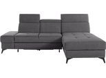 Ecksofa OTTO HOME "Cardiz L-Form", grau, B:246cm H:83cm T:173cm, Webstoff (100% Polyester);Luxus-Microfaser Paris (90% Polyester/10% Polyamid);Struktur fein (100% Polyester);Samtoptik (100% Polyester), Sofas, Ecksofa, inkl.Kopfteilverstellung und Federkern wahlweise mit Schlaffunktion