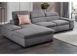 Ecksofa OTTO HOME "Alberto L-Form", grau (steel), B:286cm H:73cm T:174cm, 100% Polyester;Luxus-Microfaser ALTARA NUBUCK (100% Polyester);Luxus-Microfaser weich (90% Polyester, 10% Polyamid);Microfaser Antiklederoptik, Sofas, Ecksofa, mit Kopfteilverstellung, wahlweise mit Schlaffunktion