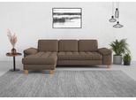 Ecksofa SIT & MORE "Westham L-Form", braun (chocco), B:275cm H:88cm T:172cm, 100% Polyester, Sofas, Ecksofa, mit Recamiere, mit oder ohne Schlaffunktion, Bettkasten, Füße Eiche