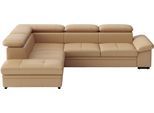Ecksofa SIT & MORE "Viola, L-Form, Leder, B: 249 cm", beige (cappuccino), B:249cm H:73cm T:226cm, Sofas, Ecksofa, optional mit Schlaffunktion