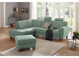 Ecksofa OTTO HOME "Alta L-Form", grün (grüngrau), B:250cm H:89cm T:201cm, Struktur ( 100% Polyester);Struktur fein ( 100% Polyester);Luxus-Microfaser ALTARA NUBUCK (100% Polyester), Sofas, Ecksofa, mit Federkern und Kontrastnaht, Füße Buche eichefarben