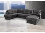Wohnlandschaft SIT & MORE "Savoni U-Form", grau (anthrazit), B:334cm H:90cm T:206cm, NaturLEDER (echtes Rindsleder) in Sitz und Rücken. Korpus in passendem Kunstleder SOFTLUX bezogen;Luxus-Microfaser (100% Polyester);Struktur ( 100% Polyester);Luxus-Microfaser ALTARA NUBUCK (100% Polyester), Sofas, Wohnlandschaft, wahlweise mit Schlaffunktion