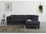Ecksofa SIT & MORE "Belluci L-Form", blau (tiefblau), B:249cm H:85cm T:195cm, Sofas, Ecksofa, inklusive Federkern, wahlweise mit Schlaffunktion und Bettkasten