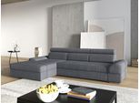 Ecksofa SIT & MORE "Broadway L-Form", grau (dunkelgrau), B:284cm H:79cm T:171cm, Luxus-NaturLeder;Luxus-Kunstleder;NaturLEDER;Microfaser Primabelle (100% Polyester), Sofas, Ecksofa, inklusive Kopfteilverstellung, wahlweise mit Schlaffunktion