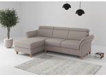 Ecksofa OTTO HOME "Glendale, L-Form", taupe, B:253cm H:84cm T:166cm, 95% Polyester, 5% Polyamid, Sofas, Ecksofa, inkl. Kopfteilverstellung, wahlweise mit Vorziehsitz und Bettkasten
