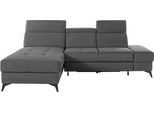 Ecksofa OTTO HOME "Cardiz L-Form", grau, B:246cm H:83cm T:173cm, Webstoff (100% Polyester);Luxus-Microfaser Paris (90% Polyester/10% Polyamid);Struktur fein (100% Polyester);Samtoptik (100% Polyester), Sofas, Ecksofa, inkl.Kopfteilverstellung und Federkern wahlweise mit Schlaffunktion
