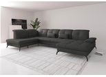 Wohnlandschaft SIT & MORE "Amica, U-Form, inkl. Sitztiefenverstellung und Armteilverstellung", grau (anthrazit), B:357cm H:90cm T:231cm, Sofas, Wohnlandschaft, wahlweise mit Kopfteilverstellung, Schlaffunktion und Bettkasten