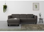 Ecksofa SIT & MORE "Belluci L-Form", grau (dunkelgrau), B:247cm H:85cm T:170cm, Sofas, Ecksofa, inklusive Federkern, wahlweise mit Schlaffunktion und Bettkasten