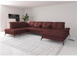 Wohnlandschaft SIT & MORE "Amica, U-Form, inkl. Sitztiefenverstellung und Armteilverstellung", rot (merlot), B:357cm H:90cm T:231cm, Sofas, Wohnlandschaft, wahlweise mit Kopfteilverstellung, Schlaffunktion und Bettkasten