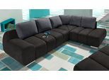 Ecksofa OTTO HOME "Bono L-Form", schwarz (schwarz, grau), B:267cm H:90cm T:214cm, Luxus-Microfaser ALTARA NUBUCK (100% Polyester);Luxus-Microfaser ALTARA NUBUCK (100% Polyester);Samtstruktur (95% Polyester, 5% Polyamid), Sofas, Ecksofa, mit Ottomane, wahlweise mit Schlaffunktion