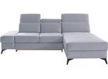 Ecksofa OTTO HOME "Cardiz L-Form", grau, B:246cm H:83cm T:173cm, Webstoff (100% Polyester);Luxus-Microfaser Paris (90% Polyester/10% Polyamid);Struktur fein (100% Polyester);Samtoptik (100% Polyester), Sofas, Ecksofa, inkl.Kopfteilverstellung und Federkern wahlweise mit Schlaffunktion