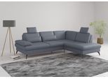 Ecksofa SIT & MORE "Morris L-Form, inkl. Sitztiefenverstellung", bunt (graublau), B:262cm H:82cm T:212cm, Sofas, Ecksofa, wahlweise mit Armteilverstellung, Schlaffunktion & Bettkasten