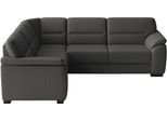 Ecksofa SIT & MORE "Montego Leder, L-Form, B: 255cm", grau (anthrazit), B:255cm H:88cm T:225cm, Sofas, Ecksofa, wahlweise mit Schlaffunktion und Schubkasten