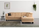 Ecksofa SIT & MORE "Belluci L-Form", braun (macciato), B:249cm H:85cm T:195cm, Sofas, Ecksofa, inklusive Federkern, wahlweise mit Schlaffunktion und Bettkasten