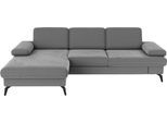 Ecksofa SIT & MORE "Morris L-Form, inkl. Sitztiefenverstellung", grau, B:275cm H:82cm T:171cm, 95% Polyester 5% Polyamid, Sofas, Ecksofa, wahlweise mit Armteilverstellung, Schlaffunktion & Bettkasten