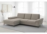 Ecksofa SIT & MORE "Chelsea L-Form, B: 264 cm, mit Armteil-& Sitztiefenverstellung", beige (stone), B:264cm H:89cm T:174cm, 100% Polyester, Sofas, Ecksofa, optional Schlaffunktion und Bettkasten