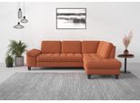 Ecksofa SIT & MORE "Westham L-Form", orange (terra), B:261cm H:88cm T:179cm, 90% Polyester 10%Polyamid, Sofas, Ecksofa, mit Ottomane, mit oder ohne Schlaffunktion, Bettkasten, Verstellung