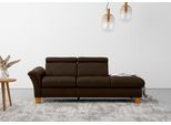 Recamiere OTTO HOME "Lindgren", braun (mocca), B:206cm H:84cm T:93cm, 100% Polyester, Sofas, Recamiere, wahlweise motorische TV-Funktion, Bettkasten und Kopfteilverstellung