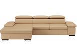 Ecksofa SIT & MORE "Alcudia L-Form", braun (cappuccino), B:286cm H:73cm T:174cm, Sofas, Ecksofa, wahlweise mit Schlaffunktion