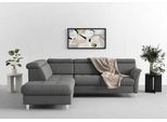 Ecksofa SIT & MORE "Marano L-Form", grau (steel), B:252cm T:216cm, 100% Polyester, Sofas, Ecksofa, inklusive Kopfteilverstellung, optional Schlaffunktion & Bettkasten