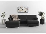 Ecksofa SIT & MORE "Marano L-Form", grau (anthrazit), B:257cm T:166cm, 100% Polyester, Sofas, Ecksofa, inklusive Kopfteilverstellung, optional Schlaffunktion & Bettkasten