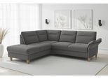 Ecksofa SIT & MORE "Pamela, B: 218 cm, L-Form, wahlweise mit Schlaffunktion und Bettkasten", grau (anthrazit), B:218cm H:90cm T:212cm, 100% Polyester, Sofas, Ecksofa, mit Federkern
