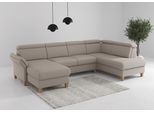 Wohnlandschaft OTTO HOME "Glendale, U-Form", beige (taupe), B:321cm H:84cm T:193cm, 95% Polyester, 5% Polyamid, Sofas, Wohnlandschaft, inkl. Kopfteilverstellung, wahlweise mit Vorziehsitz und Bettkasten