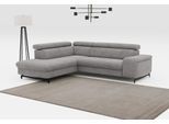 Ecksofa COTTA "Emma L-Form, B: 262 cm", grau (mouse), B:262cm H:97cm T:215cm, Sofas, Ecksofa, mit Kopfteilverstellung, optional Schlaffunktion & Bettkasten