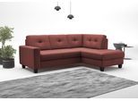Ecksofa OTTO HOME "Varese", merlot, B:226cm H:91cm T:170cm, Sofas, Ecksofa, wahlweise mit Schlaffunktion und Bettkasten