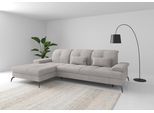 Ecksofa SIT & MORE "Amica, L-Form, inkl. Sitztiefenverstellung & Armteilverstellung", silber, B:279cm H:90cm T:185cm, 90% Polyester, 10% Polyamid, Sofas, Ecksofa, wahlweise mit Schlaffunktion, Bettkasten und Kopfteilverstellung