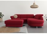 Ecksofa SIT & MORE "Apulia L-Form", rot, B:250cm H:78cm T:212cm, Webstoff (100% Polyester);Struktur weich (90% Polyester, 10% Polyamid);Luxus-Micofaser Euphoria (100% Polyester);Samtoptik (100% Polyester), Sofas, Ecksofa, wahlweise Schlaffunktion, Bettkasten und Kopf- und Armteilverstellung