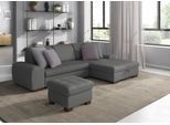 Ecksofa SIT & MORE "Luxor L-Form", grau (steel), B:275cm H:82cm T:173cm, Luxus-Microfaser ALTARA NUBUCK (100% Polyester);Soft clean (98% Polyester, 2% Polyamid);Struktur fein (100% Polyester), Sofas, Ecksofa, wahlweise mit Schlaffunktion, Bettkasten und Kopfteilverstellung