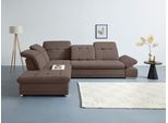 Ecksofa COTTA "Holiday L-Form mit Sitztiefen-, Armteil- und Kopfteilverstellung", grau (taupe), B:310cm H:86cm T:265cm, 90% Polyester, 10% Polyamid, Sofas, Ecksofa, wahlweise mit Schlaffunktion & Bettkasten