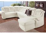 Wohnlandschaft SIT & MORE "Bellevue U-Form", weiß (altweiß), B:327cm H:94cm T:217cm, PRIMABELLE-Microfaser (100% Polyester);SOFTLUX-Kunstleder;NaturLEDER (echtes Rindsleder), Sofas, Wohnlandschaft, wahlweise mit Schlaffunktion