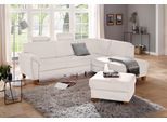 Ecksofa OTTO HOME "Alta L-Form", beige (linen), B:250cm H:89cm T:201cm, Struktur ( 100% Polyester);Struktur fein ( 100% Polyester);Luxus-Microfaser ALTARA NUBUCK (100% Polyester), Sofas, Ecksofa, mit Federkern und Kontrastnaht, Füße Buche eichefarben