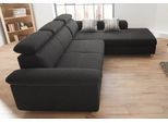 Ecksofa JOCKENHÖFER GRUPPE "Landshut L-Form, B: 295 cm", grau (anthrazit), B:295cm H:102cm T:214cm, Struktur ( 100% Polyester);Zierkissen: 100% Polyester, Sofas, Ecksofa, mit Schlaffunktion, Kopfteilverstellung & 2 Zierkissen